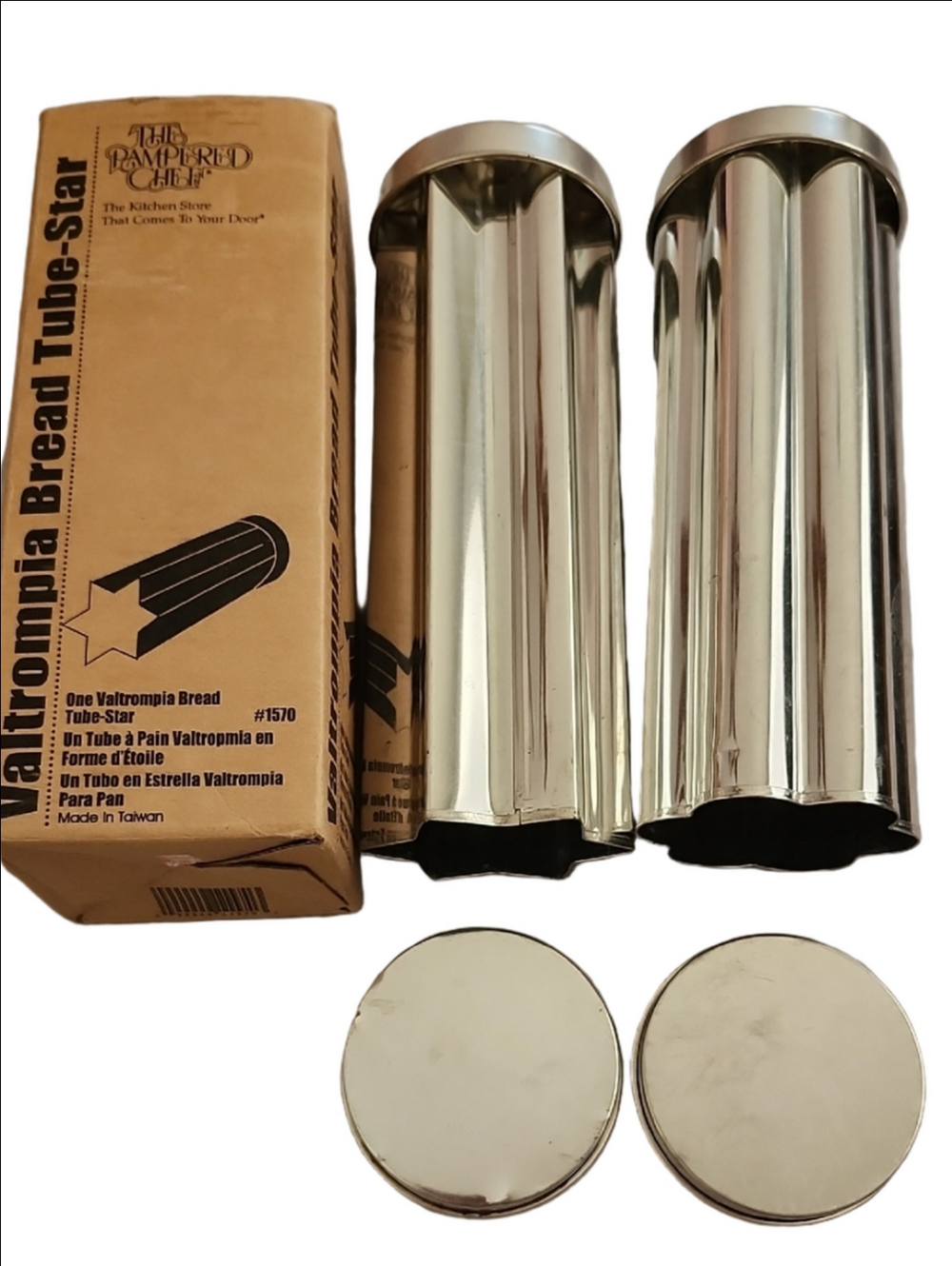 The Pampered Chef Stainless Steel Star & Flower Bread Tube Set - Silver